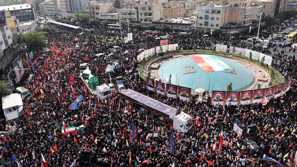 Iran holds funeral for top military commanders and scientists killed by Israel